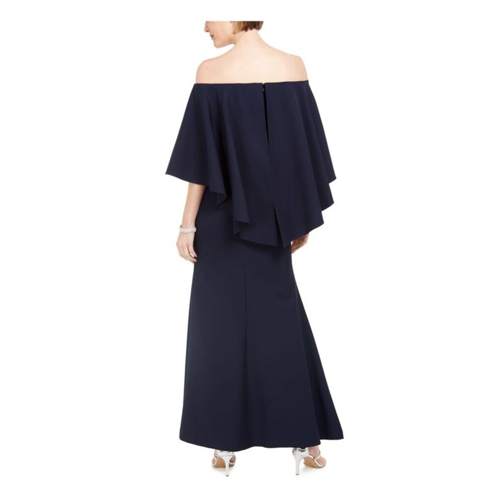 VINCE CAMUTO Womens Navy Bell Sleeve Full-Length Formal Mermaid Dress 2 - Picture 2 of 4